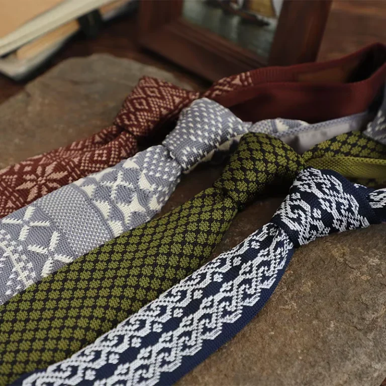 Luxury-Tie-Man-Narrow-Version-Polyester-Breathable-6CM-Knitted-Personalized-Snowflake-Pattern
