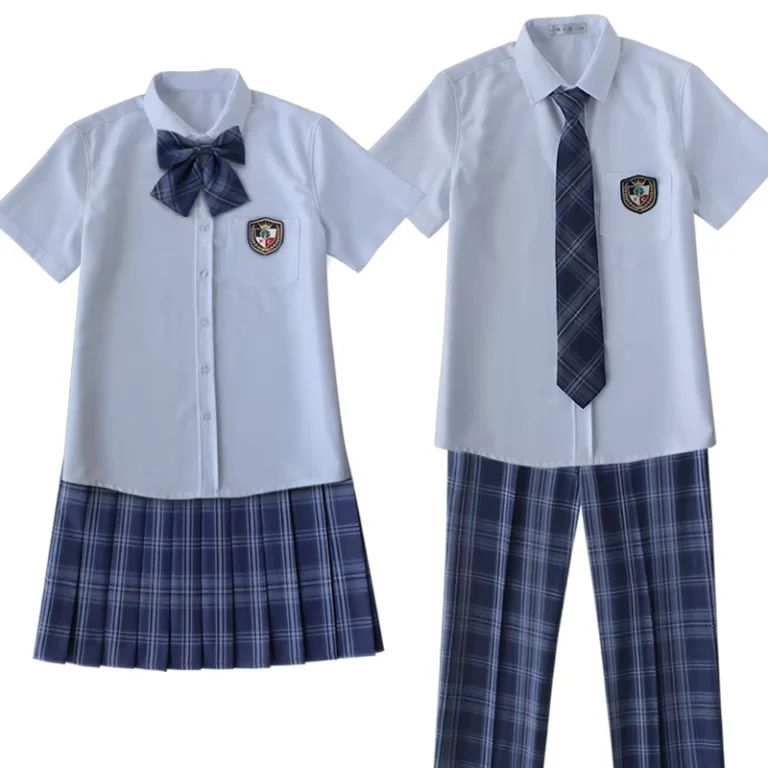 Manufacturer-Custom-Japanese-Korean-School-Girl-Boy-Uniform-White-Shirt-Tartan-Pleated-Skirt-Pant-Cosplay-Costume