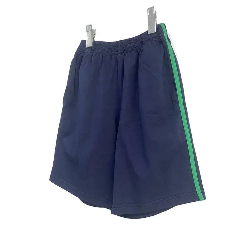 Manufacturer-Customized-Logo-Dark-Blue-Hoodie-Shorts-Stretchy-Waist-Short-Pants-School-Uniforms-Boys-and-Girls-Shorts