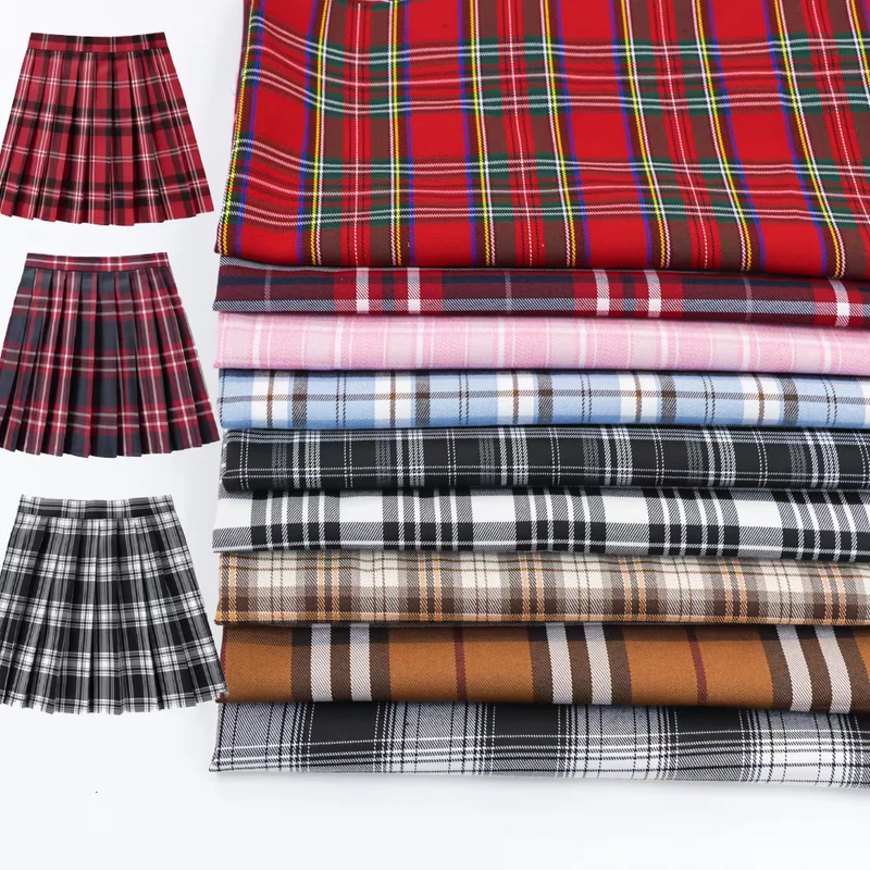 Manufacturer-Customized-Woven-Kids-Girls-Students-Yarn-Dyed-Kilt-Checked-Skirt-Material-Plaid-School-Uniform-Fabric