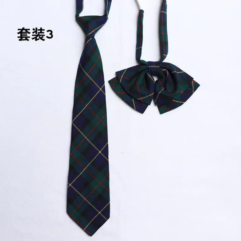 Manufacturers-Spot-Middle-and-High-School-Male-and-Female-Tie-Lazy-Free-White-Rubber-Band-Tie-School-Uniform-Class-Wear-Student
