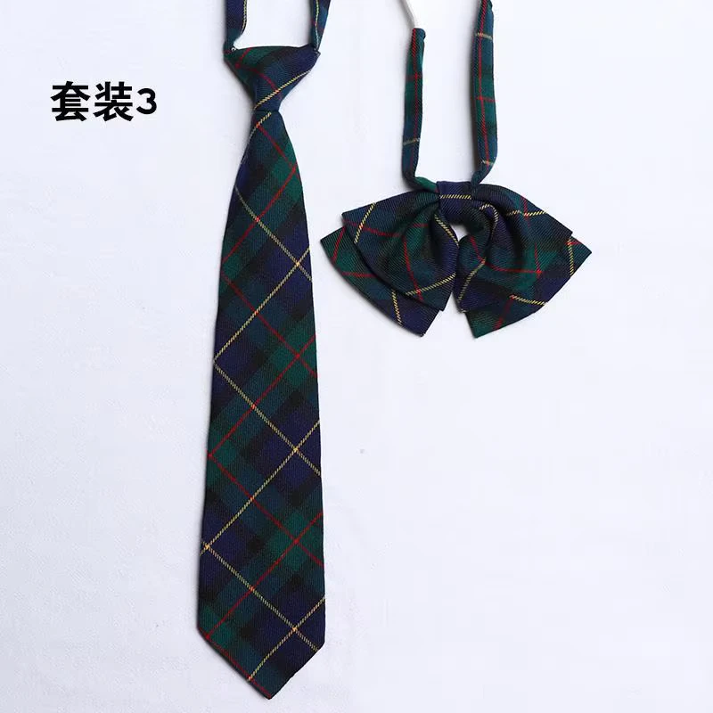 Manufacturers-Spot-Middle-and-High-School-Male-and-Female-Tie-Lazy-Free-White-Rubber-Band-Tie-School-Uniform-Class-Wear-Student