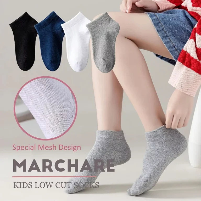 Marchare-Seamless-School-Socks-for-Boys-Girls-Low-Cut-Cotton-6-Pack-Knitted-for-Spring-Season