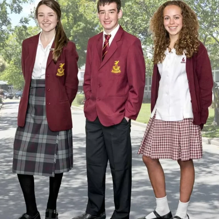 Maroon-University-School-Uniform-Ties-Fleece-Jacket