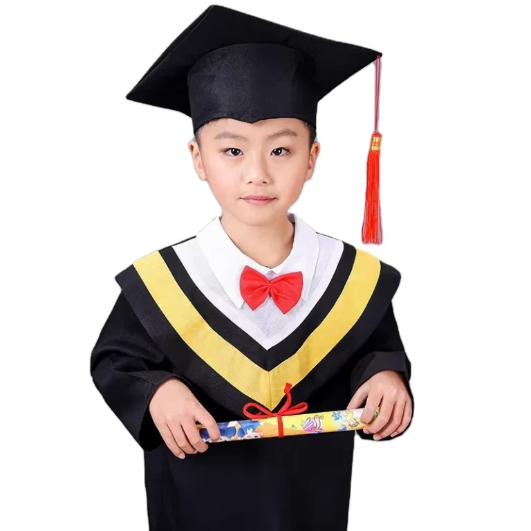 Matte-Child-Gown-Custom-Graduation-Gown-and-Hat-Uniform-for-School-Fashion-OEM-Service-Summer-Rayon-Unisex