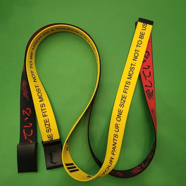 Men-Black-and-White-Waist-Covered-Nylon-Canvas-Stripe-Polyester-Weave-Woven-Belts-With-Buckles-Clip-Custom-Printed-Fabric-Belts