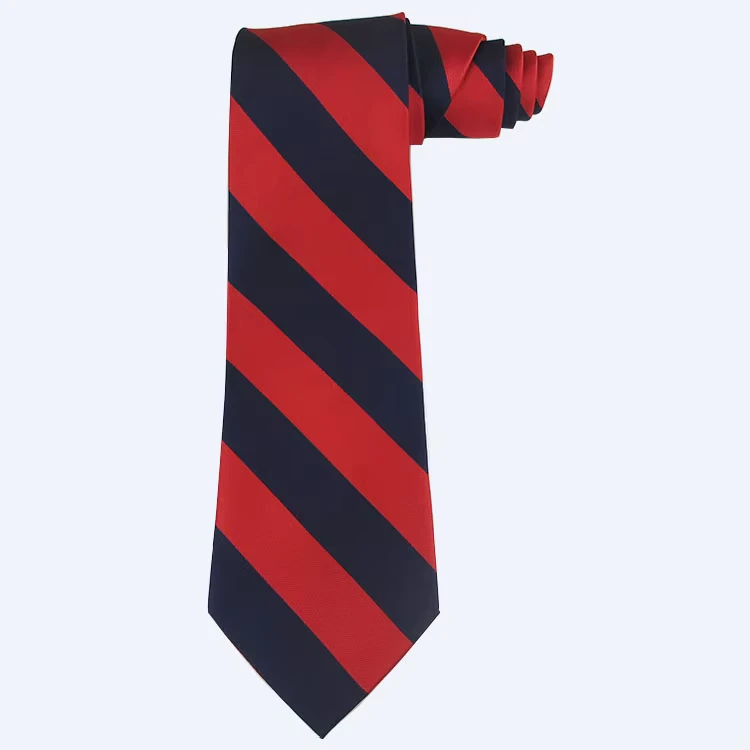 Men-Necktie-Red-Navy-Jacquard-Silk-Polyester-Big-9cm-Uniform-Cravate-Student-School-Sublimated-Stripe-Handmade-Business-Neck-Tie