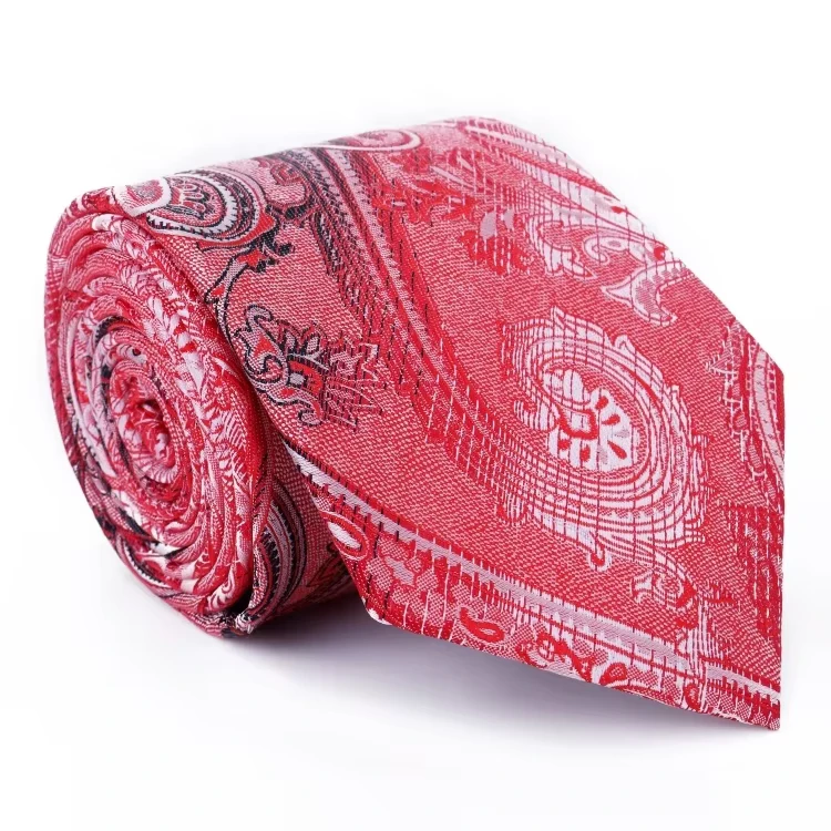 Men-Red-Classic-Ties-Formal-Paisley-Business-8cm-Slim-Necktie-Wedding-Tie-Skinny-Groom-Cravat-100-Polyester-Eco-Friendly