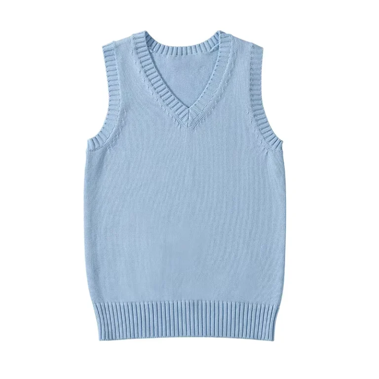 Men-Womens-Sweater-Vest-V-Neck-School-Uniform-Kint-Vests-Grey-Blue-Preppy-Style-Sleeveless-Pullover-Sweaters-Tops