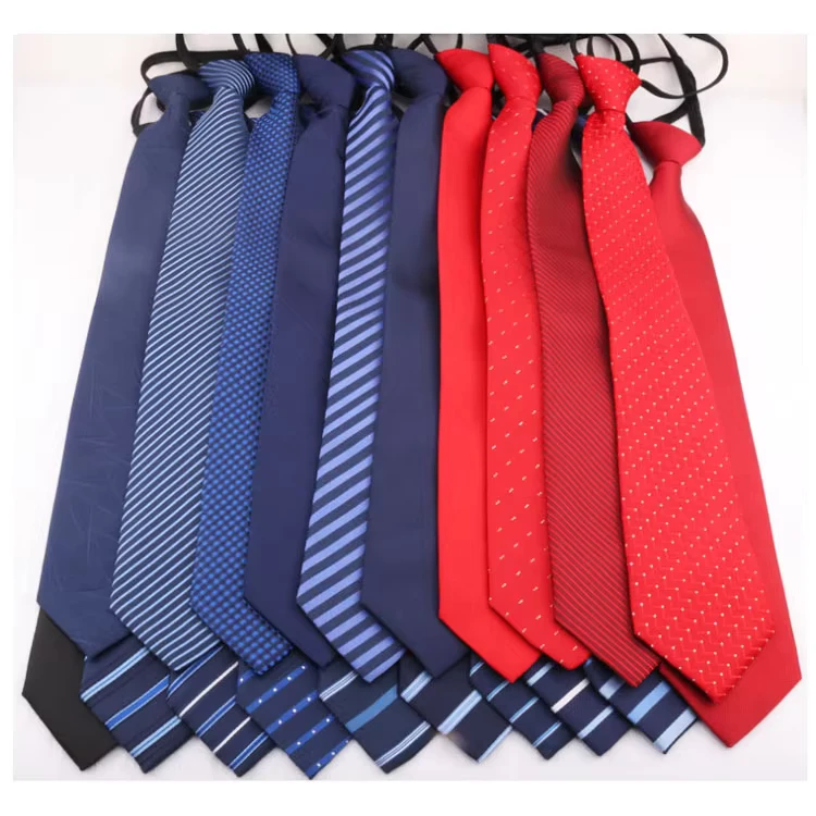 Men-Zipper-Chinese-Necktie-Gravate-Corbate-Adjustable-Royal-Uniform-Stripe-Custom-Masonic-Red-Classical-Pred-Tie