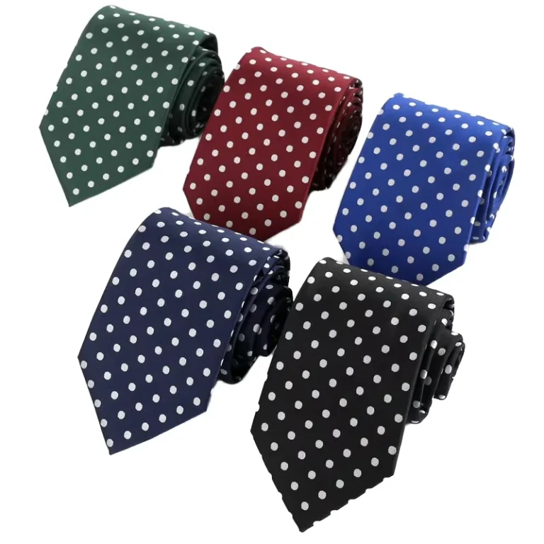 Mens-Black-Polka-Dot-Polyester-Silk-Tie-Fashionable-Formal-Wedding-Party-Business-Tie