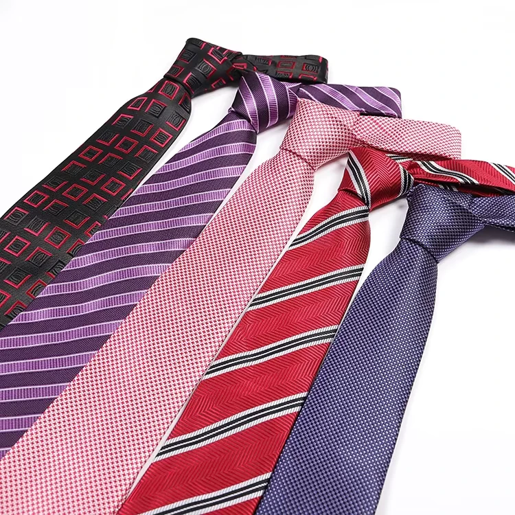 Mens-Casual-Professional-Business-Tie-Polyester-Hand-Tied-Striped-Formal-Fashionable-Logo-Batch-Produced-With-Customized-Logo