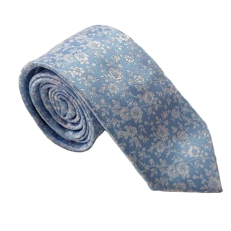 Mens-Casual-Sky-Floral-Necktie-Polyester-Jacquard-Woven