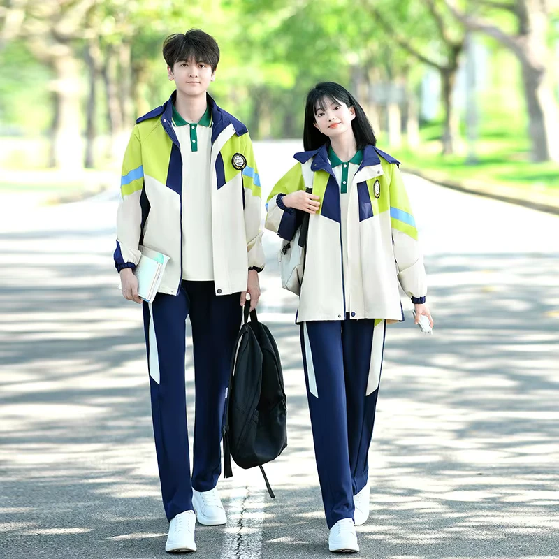 Mens-Children-Junior-High-School-Three-Piece-Class-Uniform-Set-Cotton-ODM-Supply-Campus-College-Style-Sports-Uniform