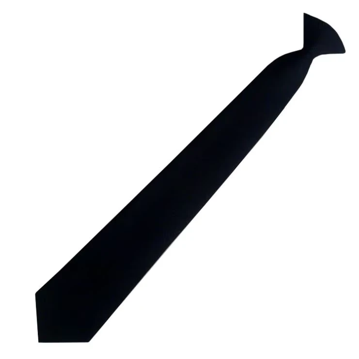 Mens-Classic-Style-Black-Polyester-Security-Tie-with-Clip-On-Feature-for-School-Uniform