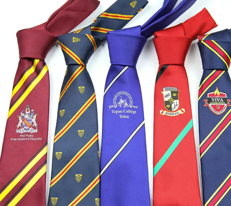 Mens-Custom-Formal-Striped-Print-Neck-Ties-Personalized-Logo-Embroidery-Maroon-Royal-Blue-School-Uniform-Tie-100-Polyester