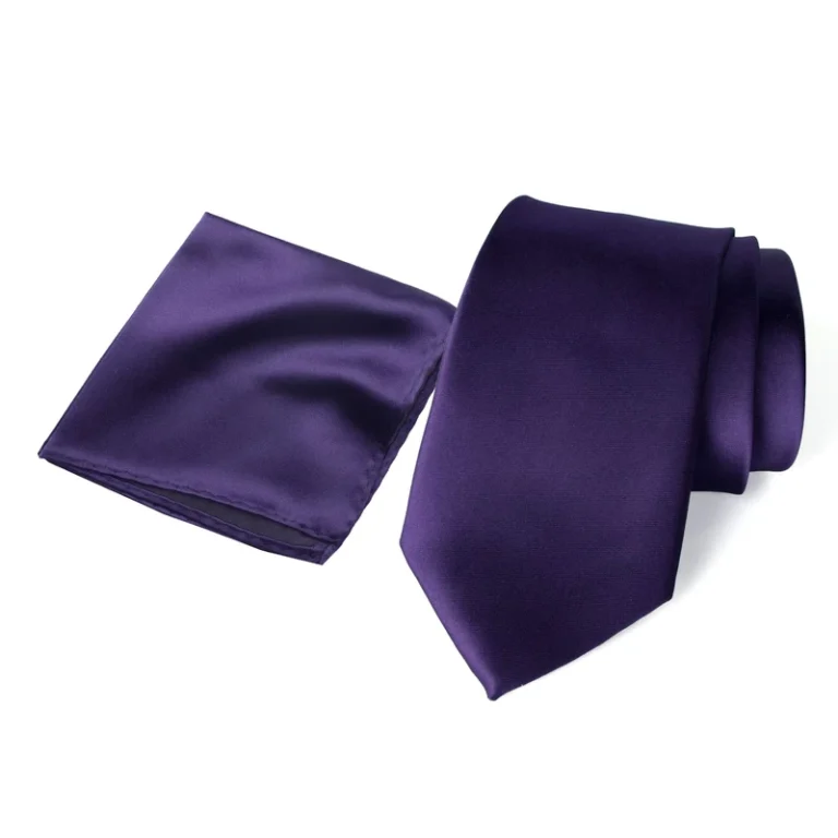 Mens-Durable-Anti-Pilling-Polyester-Wedding-Tie-and-Pocket-Square-Set-Quick-Dry-Custom-Logo-Option-Purple