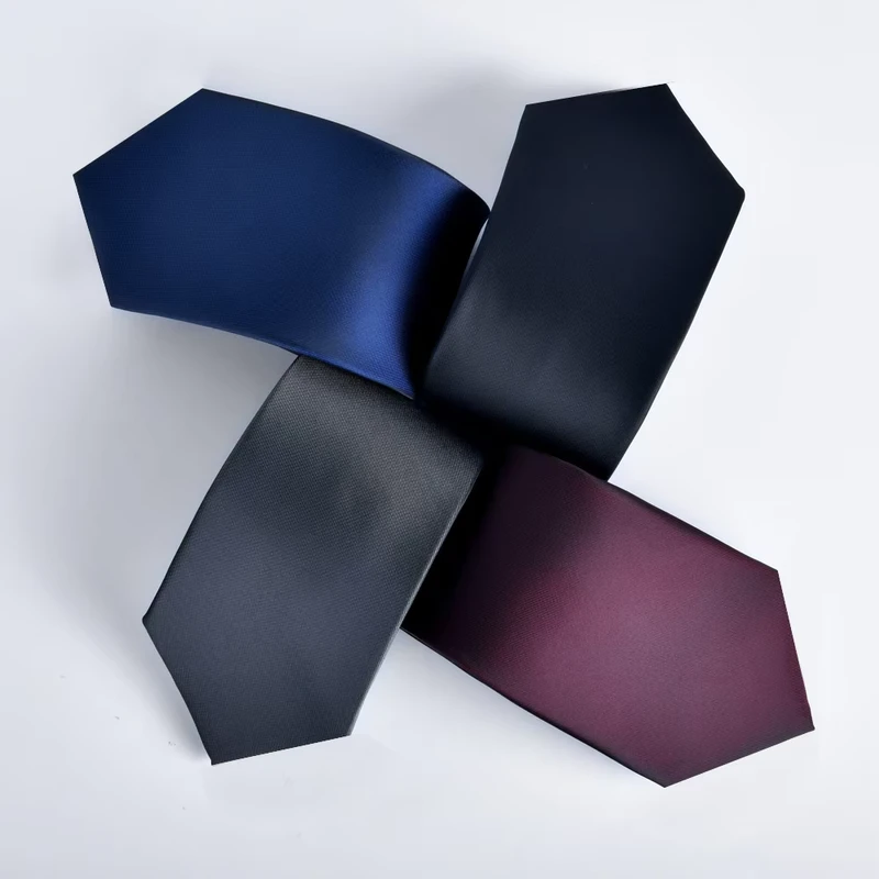 Mens-Formal-Tie-8cm-Polyester-Filament-Quick-Dry-Custom-Dress-Executive-Professional-Monochrome-Wine-Red-Matte-Groom