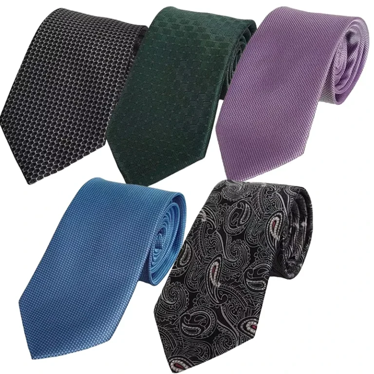 Mens-Polyester-Jacquard-Woven-Business-Necktie-Black-Solid-Jacquard-Microfibre-1