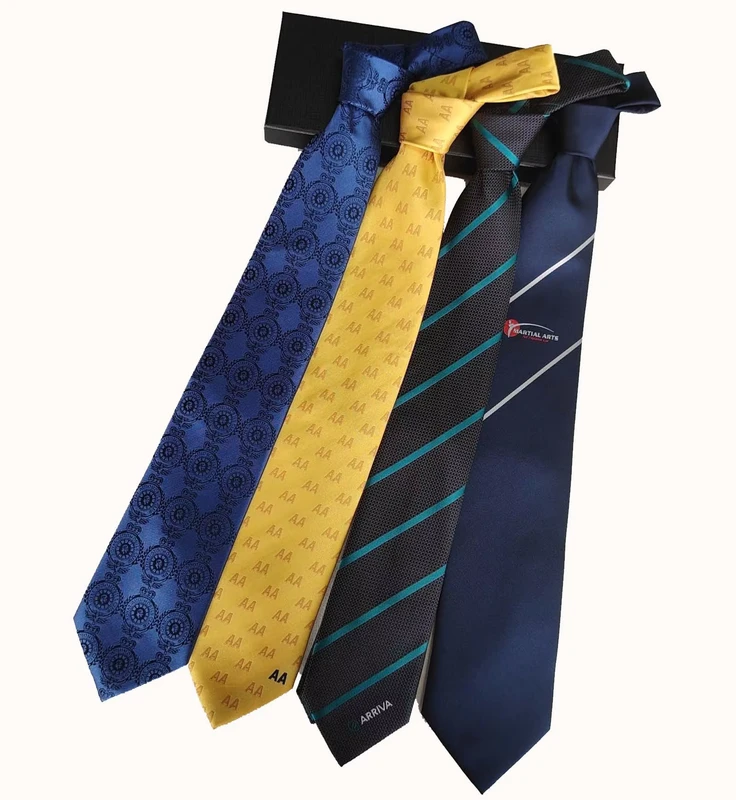 Mens-Polyester-Jacquard-Woven-Necktie-Customized-Logo-Solid-Colour-Microfiber-Design-Formal-Style