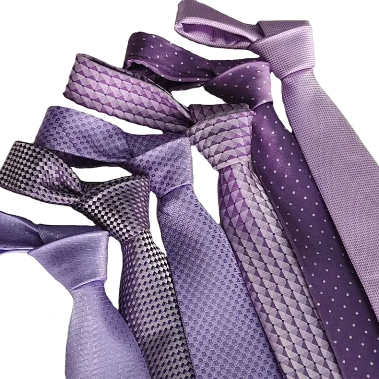 Mens-Polyester-Purple-Lilac-Jacquard-Woven-Necktie-Solid-Colour