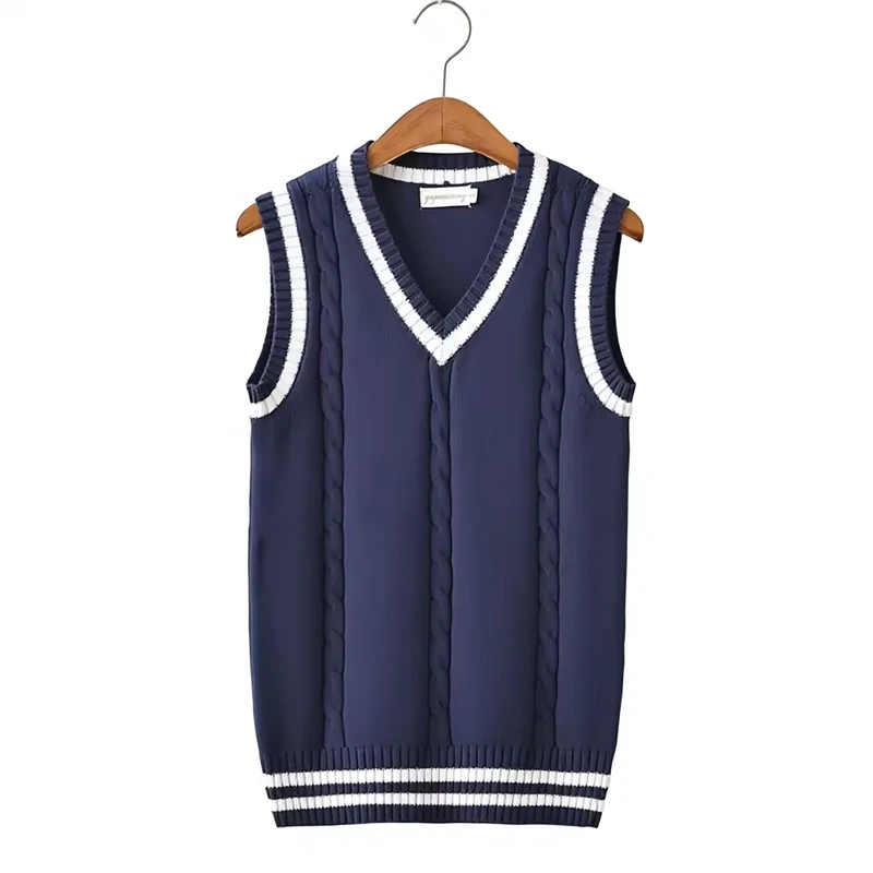 Mens-Preppy-Style-Students-Vests-Autumn-Winter-Plus-Velvet-V-neck-Striped-Sleeveless-Knitted-Anti-Shrink-Breathable
