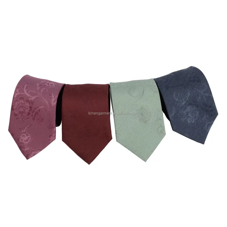 Mens-School-Uniform-Custom-Logo-Embroidered-Floral-Pattern-Formal-Durable-Polyester-Tie