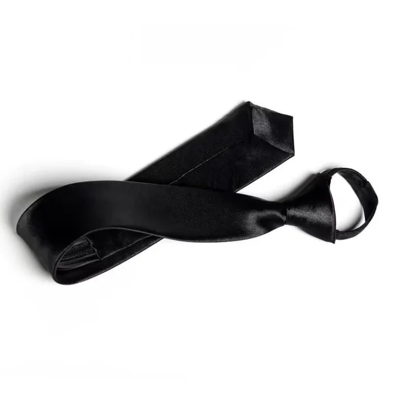 Mens-Solid-Color-Polyester-Zipper-Necktie-Office-Graduation-School-Uniforms-Pre-tied-Adjustable-Zipper-Tie