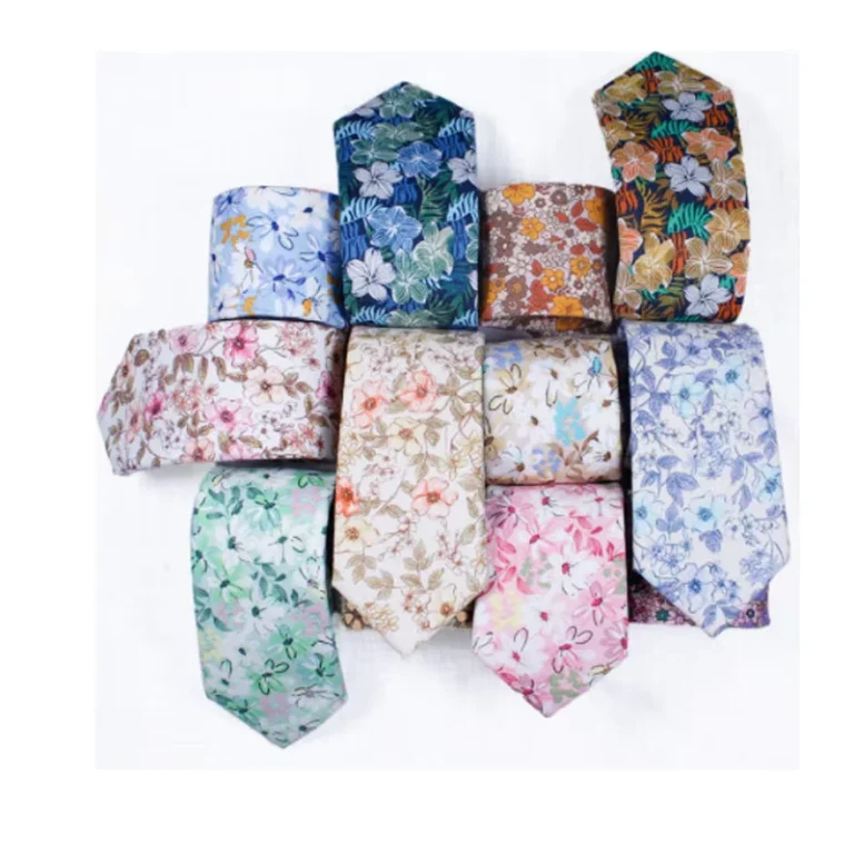 Mens-Ties-Trendy-Casual-Print-Polyester-Cotton-Ties-Classic-Spot-Professional-Flower-Neckties