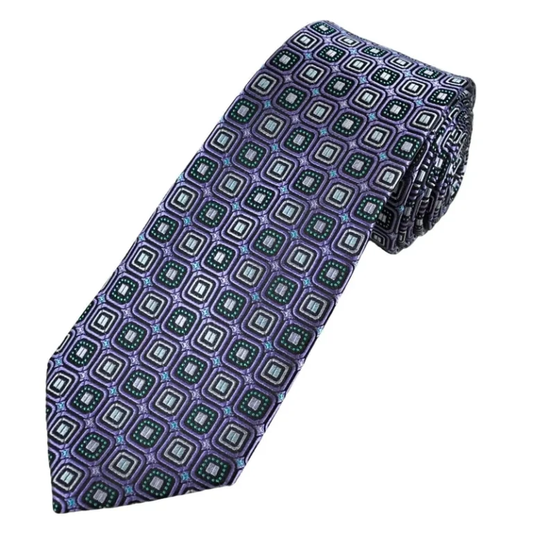 Microfiber-Blue-Formal-Tie-Custom-Logo-Luxury-Paisley-Pattern-Quality-Style-Made-Polyester