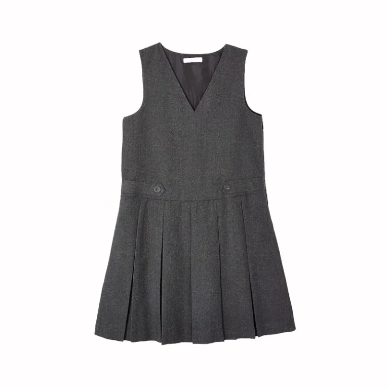 Middle-School-Studded-Girls-Pleated-Pinafore-Dress-Uniform-Navy-Blue-School-Uniform-Jumper-Long-Dress