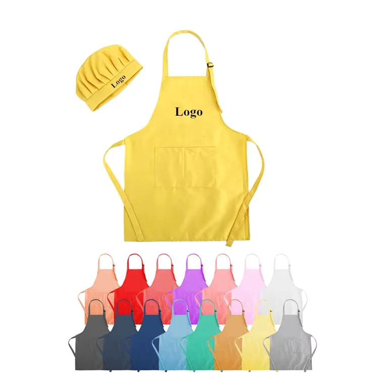 Mini-Childrens-Waterproof-Apron-Set-Sleeves-Hat-Custom-Logo-Cotton-Bib-for-Kitchen-Cooking-Art-School-Drawing-Painting-for-Kids