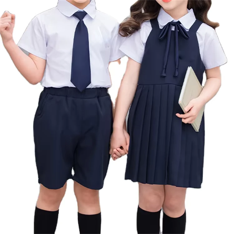 Modern-Design-Kindergarten-Students-Shirt-Skirts-Gentlemans-Tie-School-Uniforms