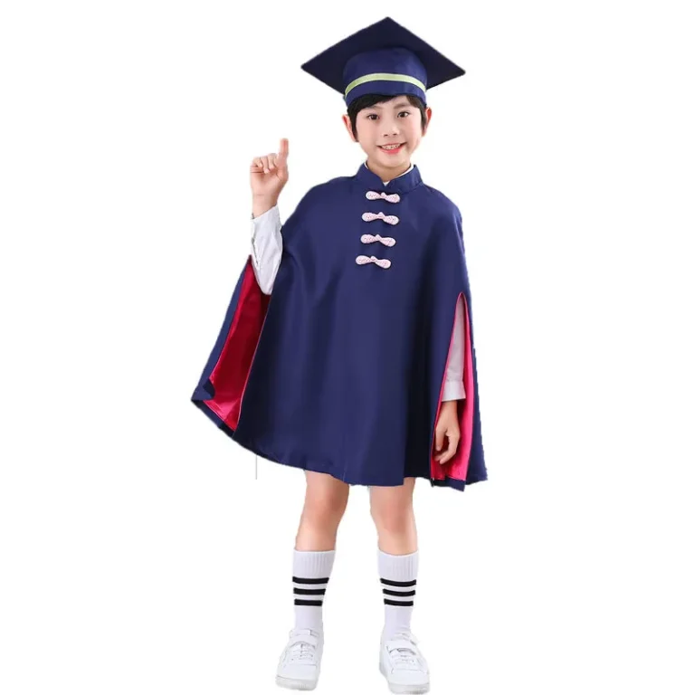 Multi-Color-Childrens-Elementary-School-Graduation-Dress-with-Hat