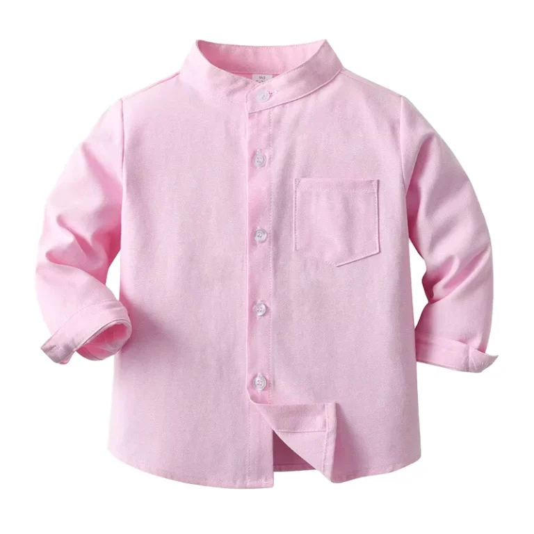 Multi-Color-School-Uniform-Shirt-Pink-Long-Sleeve-Shirt-for-Children-Cotton-School-Shirt