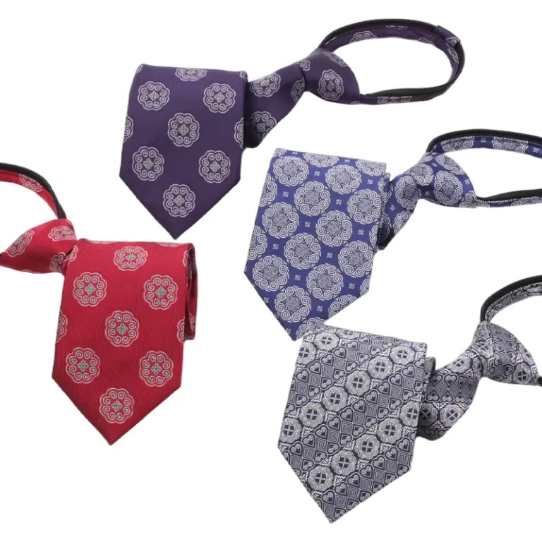 Multi-color-Optional-100-Polyester-Woven-Necktie-Cost-effective-Business-Mens-Zipper-Tie-for