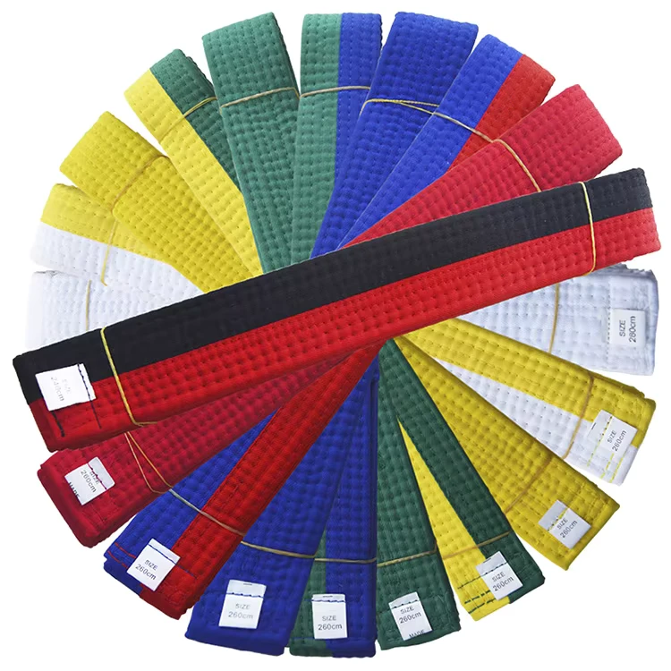 Multicolor-Martial-Arts-Judo-Belts-Taekwondo-Black-Belt-for-Dojo-School