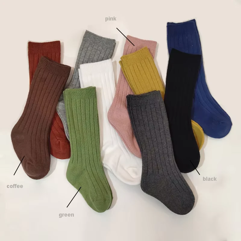 Multicolour-Boys-Girls-School-Uniform-Leggings-Children-Knee-High-Socks-Combing-Cotton-Long-Stockings-Toddler-Baby-Kids-Rib-Sock
