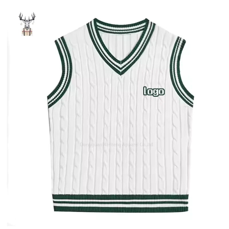 Nanteng-Custom-Logo-New-Arrivals-100-Cotton-Loose-All-Match-School-Uniform-Cable-Knit-V-Neck-Sleeveless-Men-Vest-Sweater