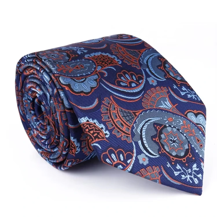 Navy-Blue-Custom-Paisley-Jacquard-Ties-Men-Womens-Wedding-Party-Formal-Casual-Style-Personalized-Logo-Eco-Friendly-Polyester