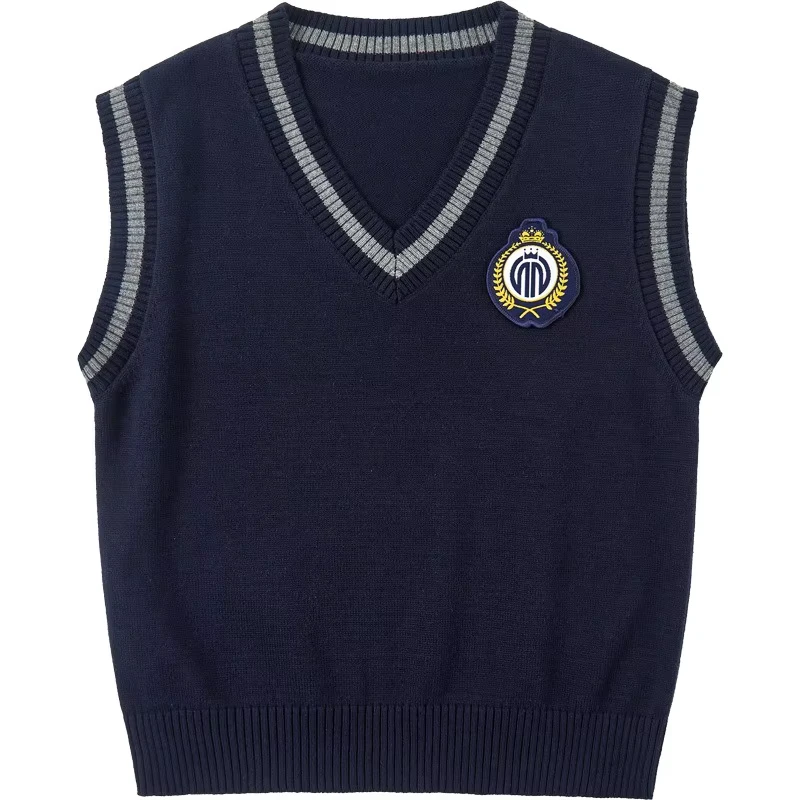 Navy-Blue-School-Sweater-Cotton-School-Vest-for-Kids-Knitted-Korean-Japanese-Vest-School-Uniforms-Sweater