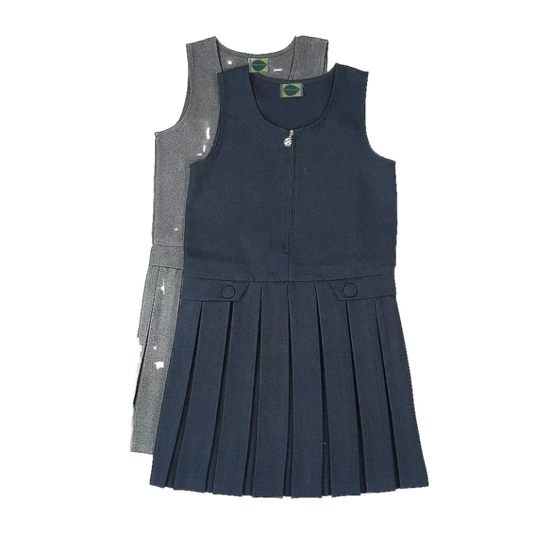 Navy-Blue-Zip-Front-Pinafore-Dress-Primary-School-Uniform-for-Girls-for-Autumn-Season-for-Children