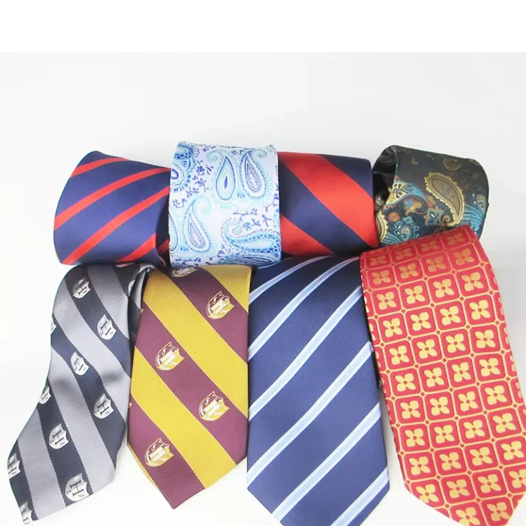 Neck-Tie-Durable-Cost-effective-100-Polyester-Striped-Paisley-Gold-Pattern-Adjustable-Zipper-School-Necktie