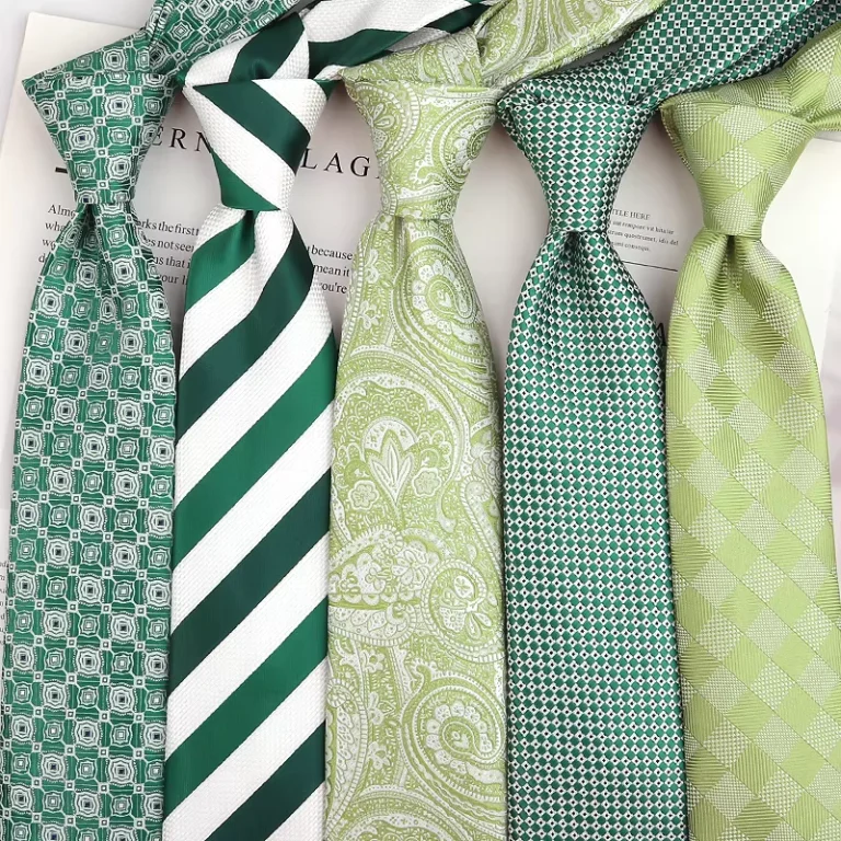 Neckties-Polyester-Jacquard-Green-Plaid-Floral-Neckties-for-Business-Mens-Suit-Neck-Tie-Custom-Tie-With-Logo
