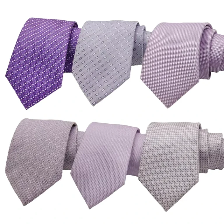 Neckties-in-Stock-20Pcs-MOQ-Anti-pilling-Purple-Gray-Solid-Color-Polka-Dot-Series-Mens-Polyester-Woven-Neck-Tie