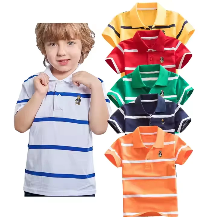 New-Arrival-100-Cotton-2-15-Years-Kids-Clothing-Plain-School-Uniform-Short-Sleeve-Custom-Stripe-Polo-Shirts-for-Kids