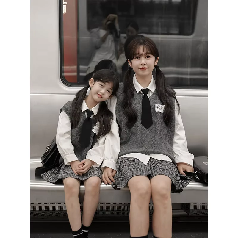 New-Arrival-Autumn-Suit-Baby-Girls-Sweatshirt-Jacket-White-Shirt-Kids-Girls-Sweater-Vest-Clothing-School-Uniform-Set