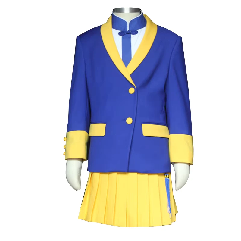 New-Arrivals-Kid-Girl-Primary-School-Uniforms-Blue-Blazer-and-Yellow-Pleated-Skirt-Sets-with-Tie-Eco-friendly