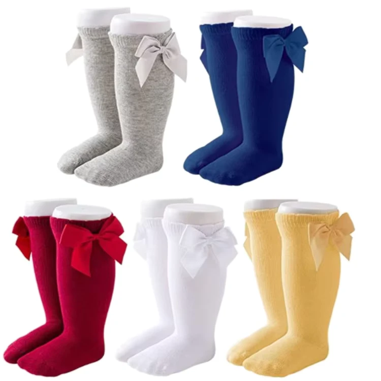 New-Born-Infants-Princess-Spanish-Ruffled-Kids-School-Uniform-Leggings-Girl-Bow-Solid-Lolita-Baby-Girl-Knee-High-Sock-Baby-Socks