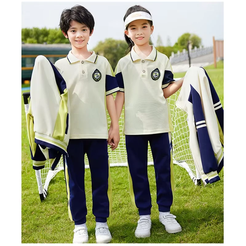 New-Customizable-Kids-Sports-Uniform-Set-Primary-School-Kindergarten-Campus-Class-Outfit